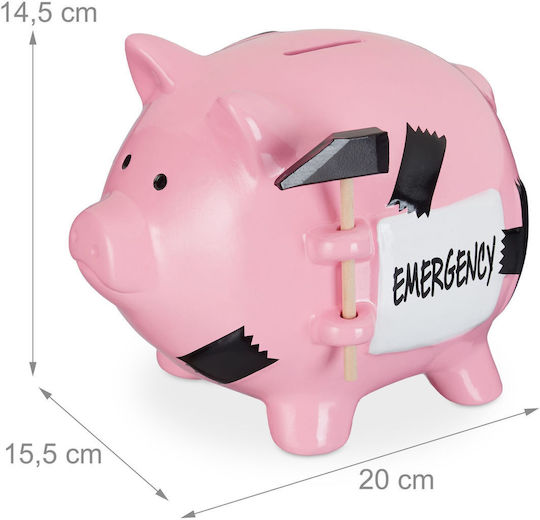 Urgent Piggy Bank Pink Relaxdays