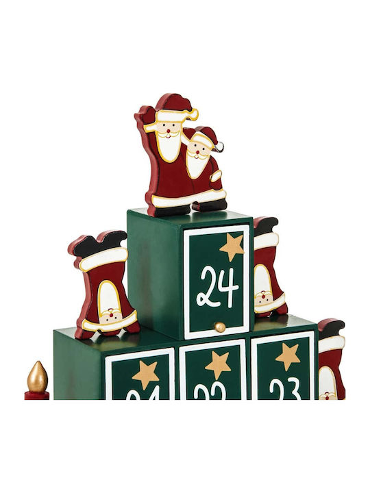 Decorațiune Calendar Advent Multicolor în Formă de Brad de Crăciun 45,5 X 45 X 7 Cm