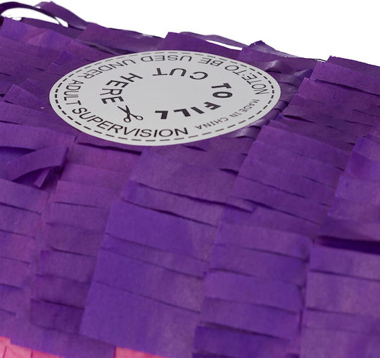 Petrecere cu ponei Piñata pentru copii din hârtie multicoloră, poate fi umplută cu bomboane și jucării în interior 55 X 40 X 13 cm