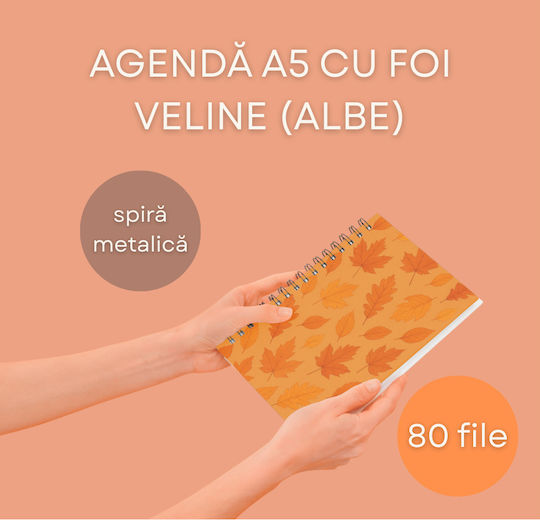Notizbuch Spirale 80 Blätter A5 mit leeren Seiten Orange
