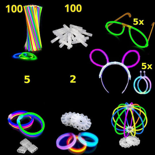 Hotlite Set Colorful Glow Sticks 100 Pieces 20 Cm