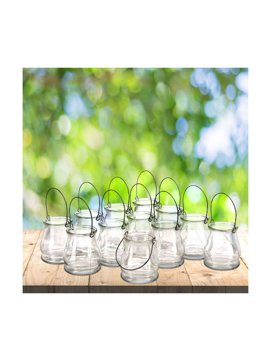 Set 12 Glass Lanterns Candles Approximately 10 X 9.5 Cm In Size Relaxdays