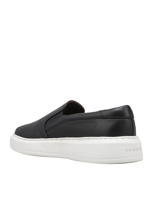 Leather Women's Moccasins in Black Color