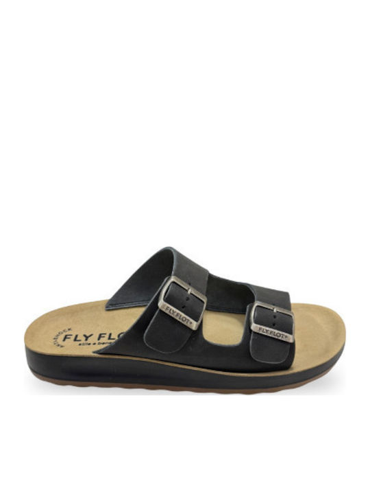 Men's Leather Slippers Black