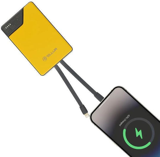 Tellur Външна батерия 10000mAh със Захранване с висока мощност / Бързо зареждане, Жълта