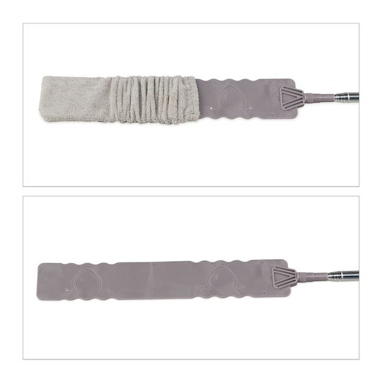 Telescopic Rod Support Relaxdays Dimensions 63 115 Cm 3 Covers Included Gray