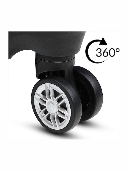 Troler mare pentru avion Monzana Exopack 45.5 X 28 X 70cm 4 roți rotație 360 ABS argintiu