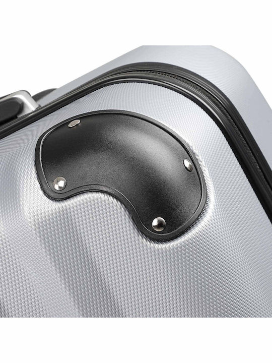 Troler mare pentru avion Monzana Exopack 45.5 X 28 X 70cm 4 roți rotație 360 ABS argintiu