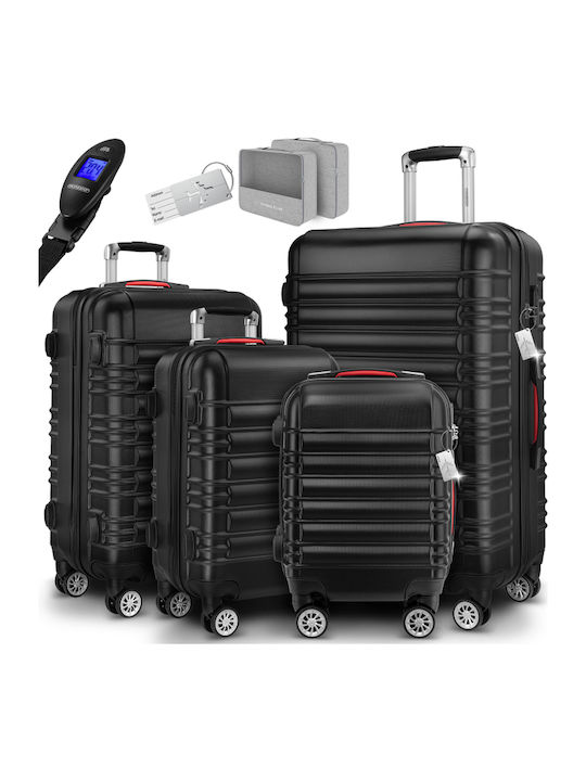 Set de bagaje Monzana ABS Negru 4 piese 35 x 20 x 50 cm 40 x 25 x 60 cm 45 x 30 x 70 cm 50 x 32 x 75 cm