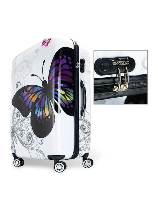 Troller Cabină Monzana Fluture 56x37x23 Cm 4 Roți Rotire 360 de Grade Policarbonat Multicolor