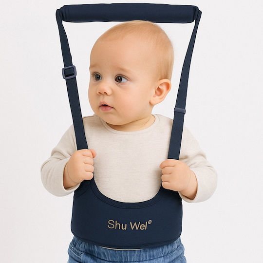 Shu Wei Baby Push Walker with Support Straps for 6+ Months Navy Blue