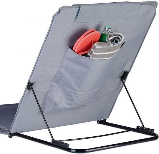 Folding Beach Lounger Relaxdays Leg Light Gray 4 Pieces 60 195 Cm