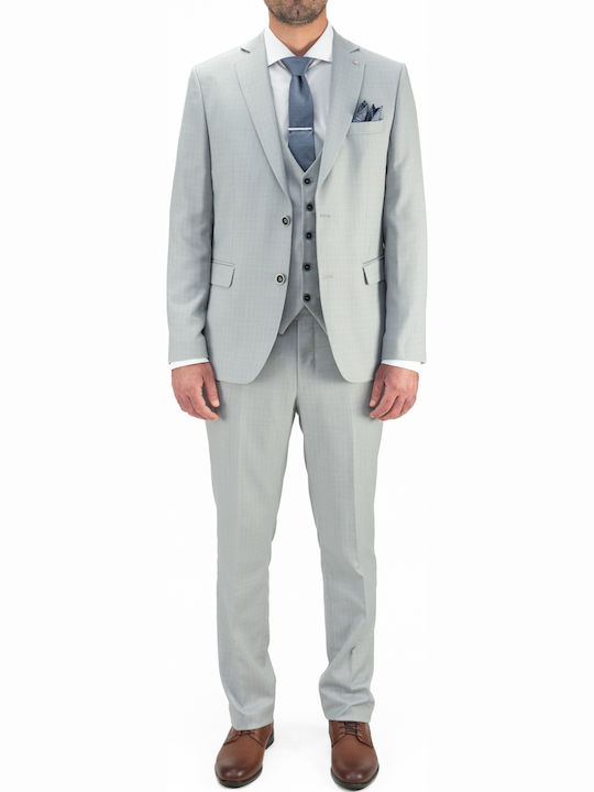 Men's Summer Suit with Vest Slim Fit Ice