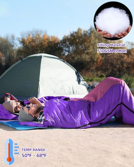 Sportneer Sac de dormit Single Purple Pink