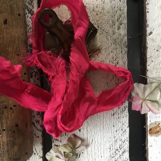 Panglică Roz Vintage Veche 1,2m