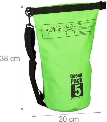 Relaxdays Ocean Pack Sac Uscat Verde 5lt