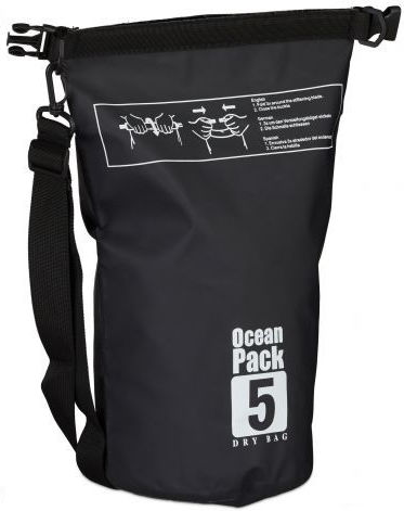 Relaxdays Ocean Pack Sac Uscat 5lt Negru
