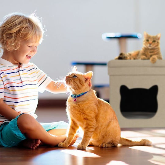 Two-story Cat House Relaxdays 44 X 40 X 40cm Mdf Brown White