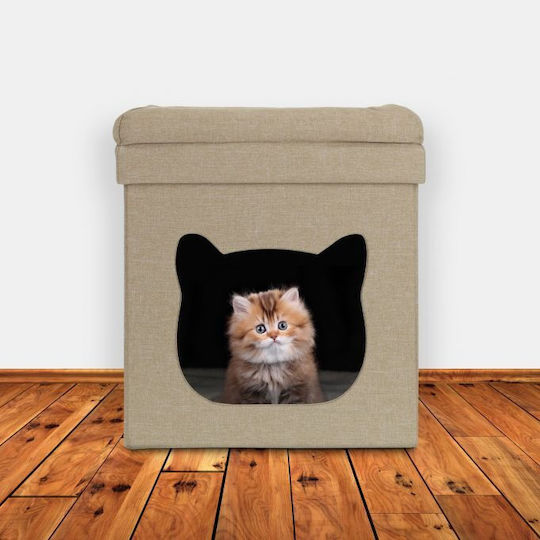 Two-story Cat House Relaxdays 44 X 40 X 40cm Mdf Brown White