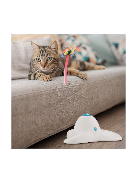 Interactive Cat Toy Butterfly Non-slip Base 33.5 X 20.5 X 18 Cm White