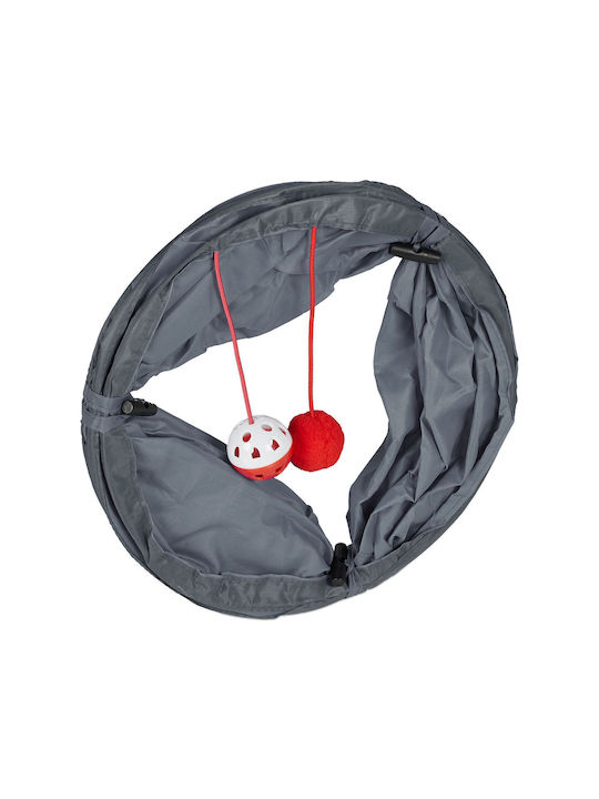 Cat Play Tunnel Relaxdays Foldable 48cm X 25cm Gray