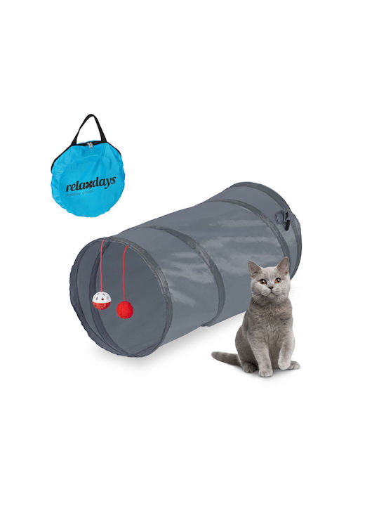 Cat Play Tunnel Relaxdays Foldable 48cm X 25cm Gray