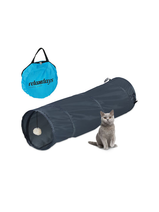 Cat Play Tunnel Relaxdays Gray Foldable Dimensions 88 x 25 cm