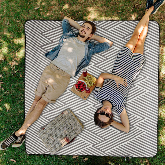 Relaxdays Picnic Blanket 200x200cm in White Color