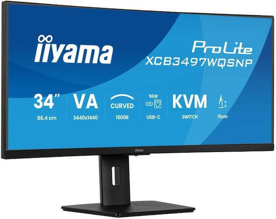 Iiyama Prolite XCB3497WQSNP-B1 Ultrawide VA Curved Monitor 34" QHD 3440x1440