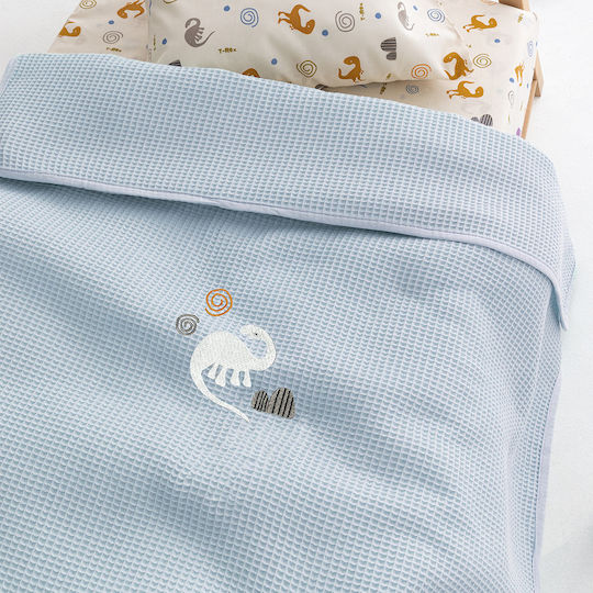 Palamaiki Blanket Cot Waffle Blue Blue 100x150cm