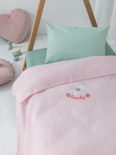 Palamaiki Blanket Nursery Swaddling Blankets Waffle Pink Pink 80x110cm