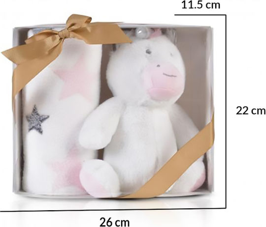 Cangaroo Decke Wickeltücher für Kinderzimmer Unicorn Stars Vlies Rosa 75x90cm