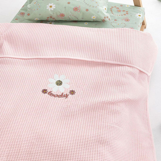 Palamaiki Blanket Nursery Swaddling Blankets Waffle Pink Pink 80x110cm