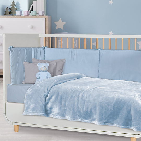 Das Home Blanket Nursery Swaddling Blankets Velvet Light Blue 80x110cm