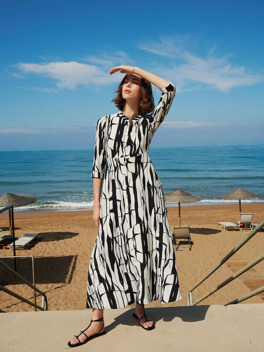 Rochii De Vară Pentru Femei Maxi Rochie-Cămașă Neagră