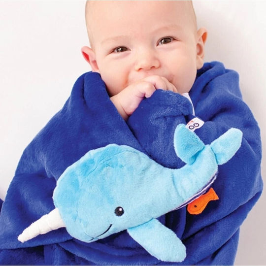 Zoocchini Blanket Nursery Swaddling Blankets Fleece Blue Velvet 100x65.5cm