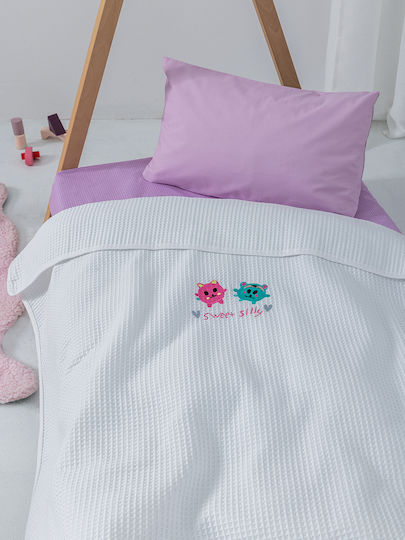 Palamaiki Blanket Nursery Swaddling Blankets Waffle White Candy 80x110cm