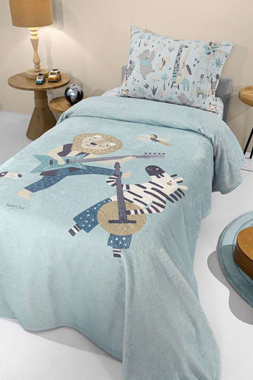 Saint Clair Κουβέρτα Κούνιας Ultrasoft Fleece Μπλε 110x140εκ.
