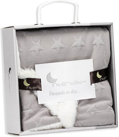Interbaby Одеяло Детски пелени за пелени Universo Флийс Сив 80x110см.