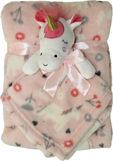 Dreams by Joyce Blanket Nursery Swaddling Blankets Fleece Pink Pink 75x100cm