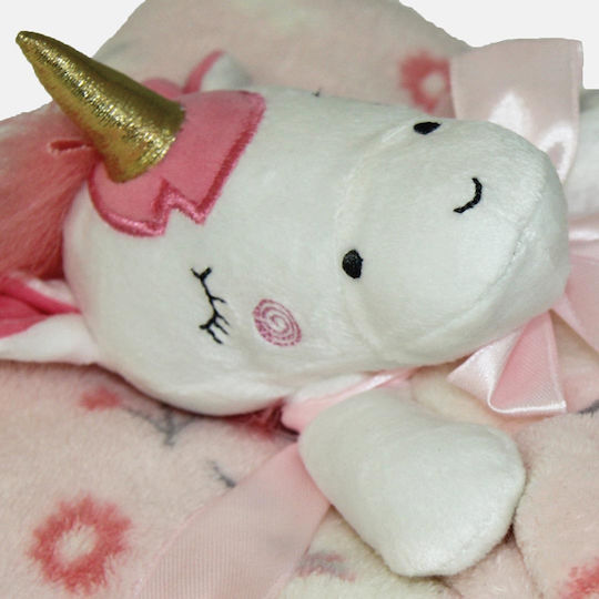 Dreams by Joyce Blanket Nursery Swaddling Blankets Fleece Pink Pink 75x100cm