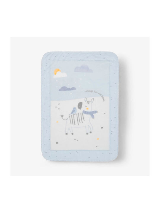 Kikka Boo Κουβέρτα Κούνιας Friends Fleece Γαλάζια 110x140εκ.