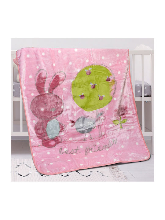 Beauty Home Decke Kinderbett Art 5256 Samt Rosa 110x140cm