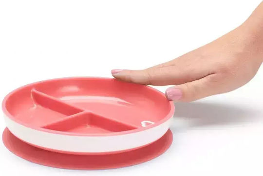 Munchkin Children's Stay Put Suction Food Plate Plastic Salmon