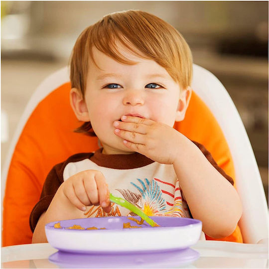 Munchkin Children's Stay Put Suction Food Plate Made of Plastic Light Purple
