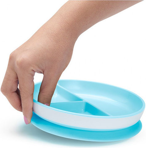 Munchkin Children's Stay Put Suction Food Plate Made of Plastic Light Purple