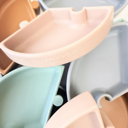 Minikoioi Παιδικό Πιάτο Φαγητού Puzzle Bubble Beige/Grey