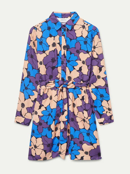 Mini Rochie-Cămașă Multicolor