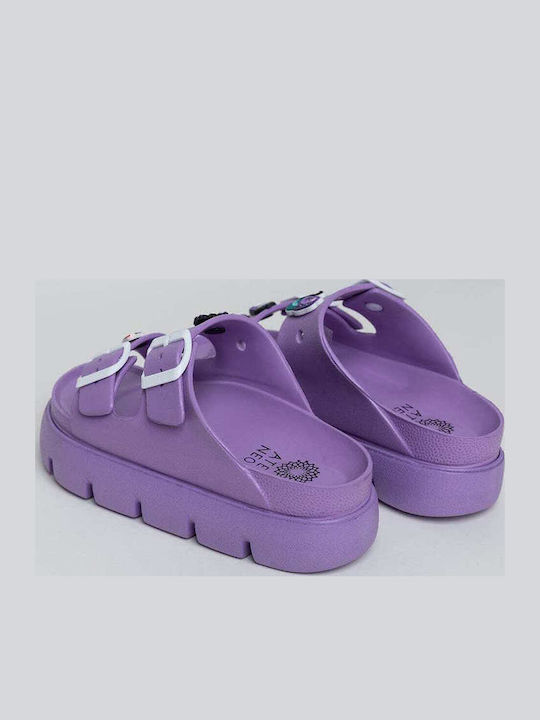 Women's Flip Flops Style with Platforms in Purple Color