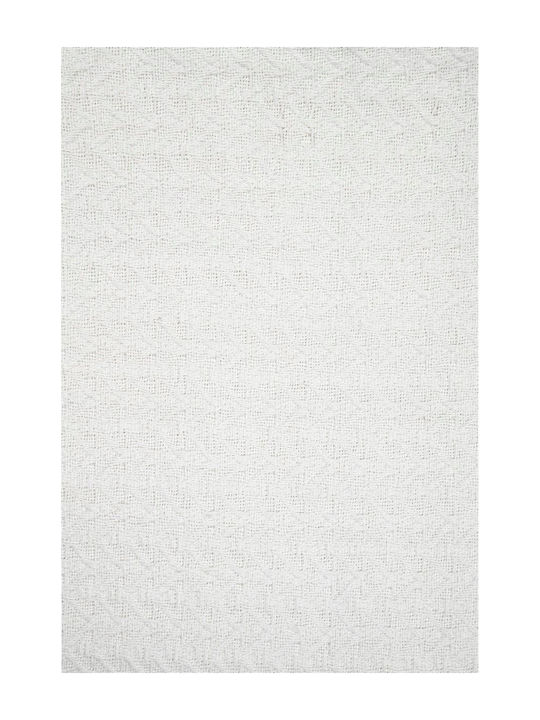 Douceur d'Intérieur Pătură Canapea Cu Franjuri 125x150cm Albă